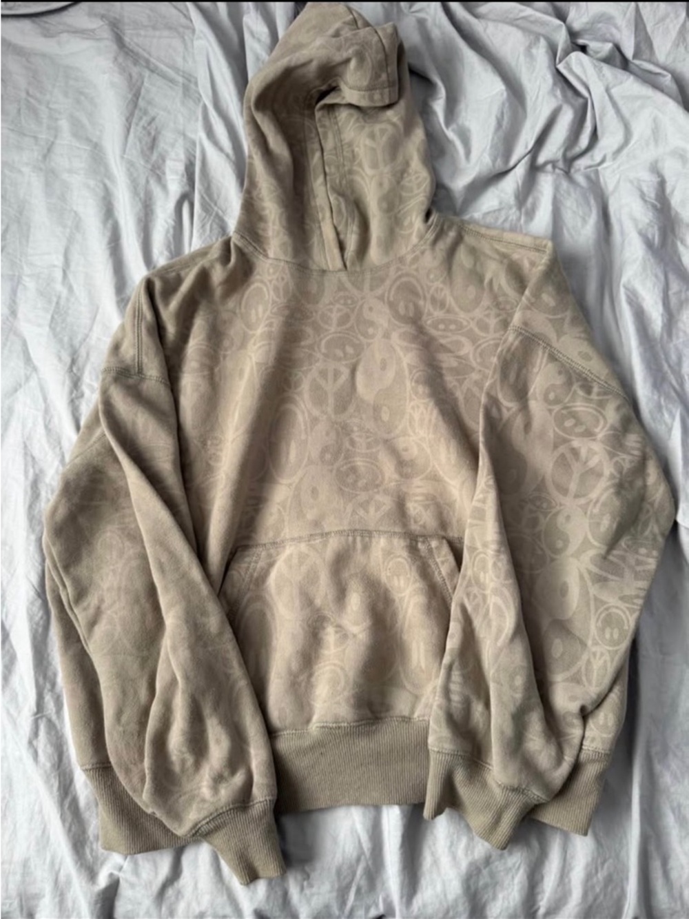 PacSun Light Beige Fleece Hoodie